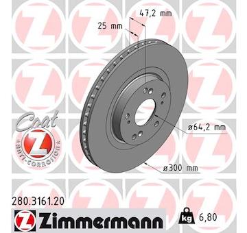 Brzdový kotouč ZIMMERMANN 280.3161.20