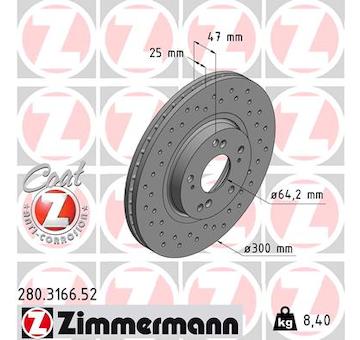 Brzdový kotouč ZIMMERMANN 280.3166.52