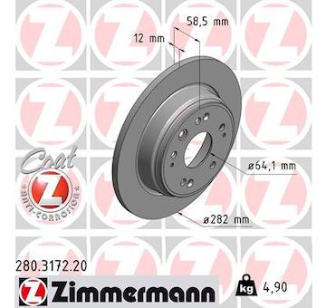 Brzdový kotouč ZIMMERMANN 280.3172.20