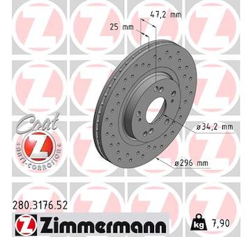 Brzdový kotouč ZIMMERMANN 280.3176.52