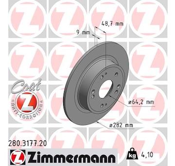 Brzdový kotouč ZIMMERMANN 280.3177.20