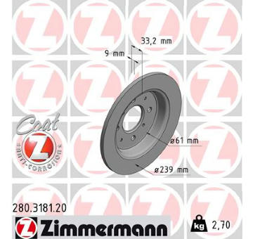 Brzdový kotouč ZIMMERMANN 280.3181.20