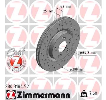 Brzdový kotouč ZIMMERMANN 280.3184.52