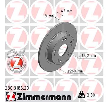 Brzdový kotouč ZIMMERMANN 280.3186.20