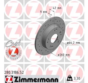 Brzdový kotouč ZIMMERMANN 280.3186.52