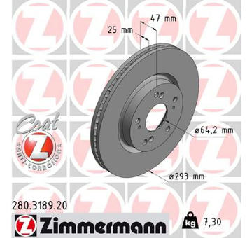 Brzdový kotouč ZIMMERMANN 280.3189.20