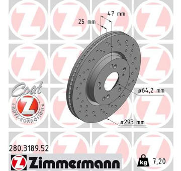 Brzdový kotouč ZIMMERMANN 280.3189.52