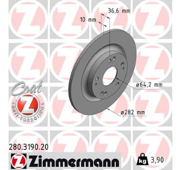 Brzdový kotouč ZIMMERMANN 280.3190.20