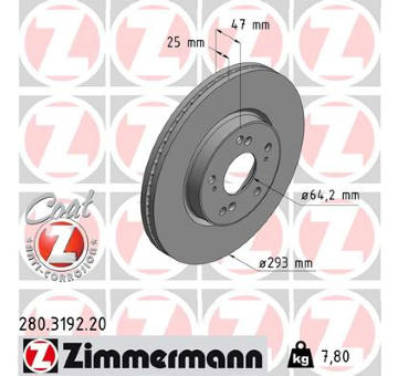 Brzdový kotouč ZIMMERMANN 280.3192.20