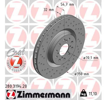 Brzdový kotouč ZIMMERMANN 280.3194.20