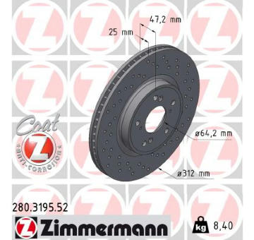 Brzdový kotouč ZIMMERMANN 280.3195.52