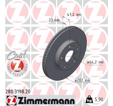 Brzdový kotouč ZIMMERMANN 280.3198.20