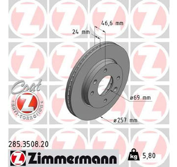 Brzdový kotouč ZIMMERMANN 285.3508.20