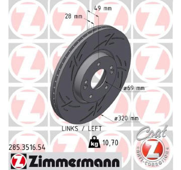 Brzdový kotouč ZIMMERMANN 285.3516.54