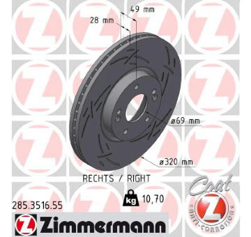 Brzdový kotouč ZIMMERMANN 285.3516.55