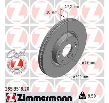 Brzdový kotouč ZIMMERMANN 285.3518.20