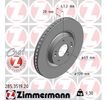 Brzdový kotouč ZIMMERMANN 285.3519.20