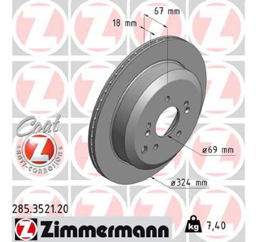 Brzdový kotouč ZIMMERMANN 285.3521.20