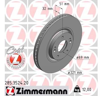 Brzdový kotouč ZIMMERMANN 285.3524.20