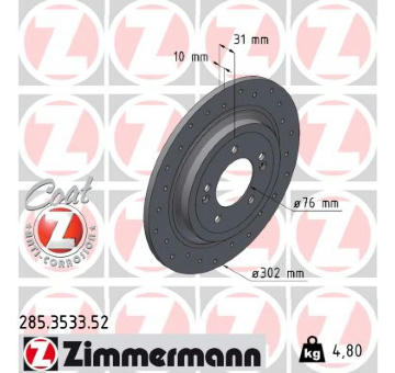 Brzdový kotouč ZIMMERMANN 285.3533.52