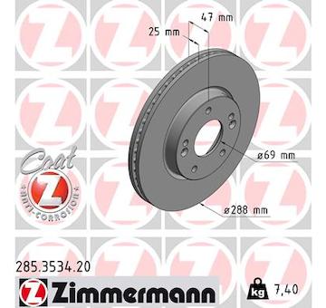 Brzdový kotouč ZIMMERMANN 285.3534.20