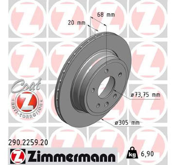 Brzdový kotouč ZIMMERMANN 290.2259.20