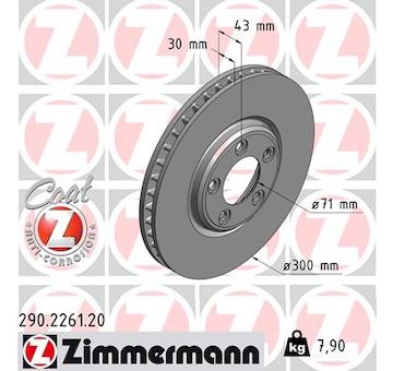 Brzdový kotouč ZIMMERMANN 290.2261.20