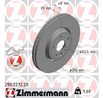 Brzdový kotouč ZIMMERMANN 290.2272.20