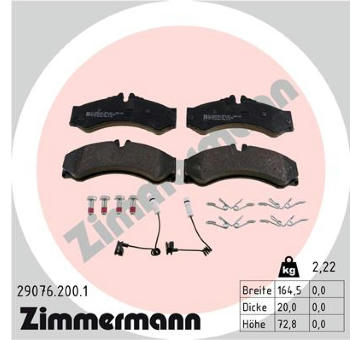 Sada brzdových platničiek kotúčovej brzdy ZIMMERMANN 29076.200.1