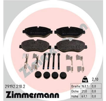 Sada brzdových destiček, kotoučová brzda ZIMMERMANN 29192.210.2