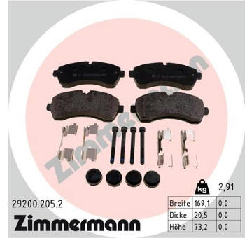 Sada brzdových destiček, kotoučová brzda ZIMMERMANN 29200.205.2