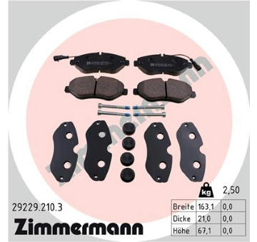 Sada brzdových destiček, kotoučová brzda ZIMMERMANN 29229.210.3