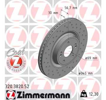 Brzdový kotouč ZIMMERMANN 320.3820.52