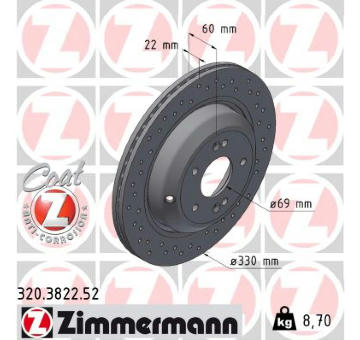 Brzdový kotouč ZIMMERMANN 320.3822.52