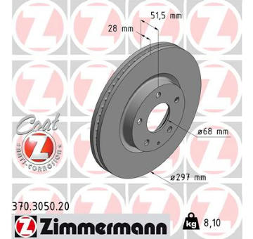 Brzdový kotouč ZIMMERMANN 370.3050.20