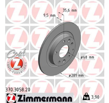 Brzdový kotúč ZIMMERMANN 370.3058.20