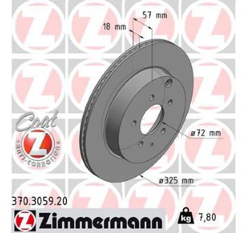 Brzdový kotouč ZIMMERMANN 370.3059.20