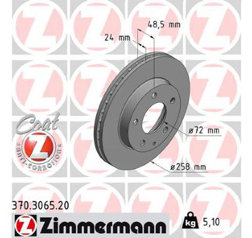 Brzdový kotouč ZIMMERMANN 370.3065.20