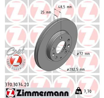 Brzdový kotouč ZIMMERMANN 370.3074.20