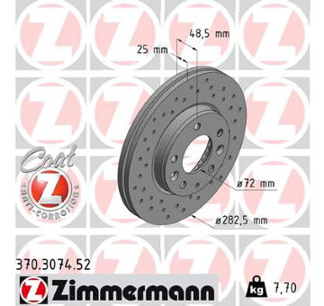 Brzdový kotouč ZIMMERMANN 370.3074.52