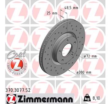 Brzdový kotouč ZIMMERMANN 370.3077.52