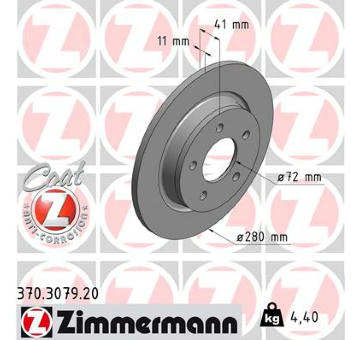 Brzdový kotouč ZIMMERMANN 370.3079.20