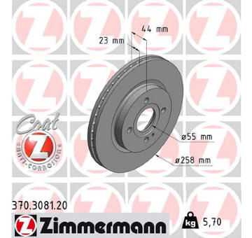 Brzdový kotouč ZIMMERMANN 370.3081.20