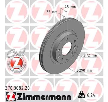 Brzdový kotouč ZIMMERMANN 370.3082.20