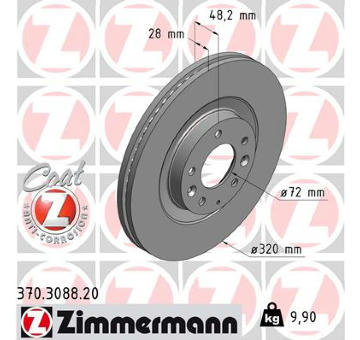 Brzdový kotouč ZIMMERMANN 370.3088.20