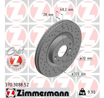 Brzdový kotouč ZIMMERMANN 370.3088.52