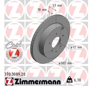 Brzdový kotouč ZIMMERMANN 370.3089.20