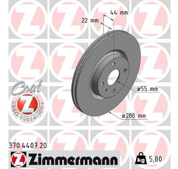 Brzdový kotouč ZIMMERMANN 370.4407.20