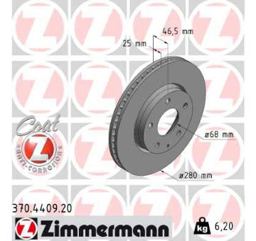 Brzdový kotouč ZIMMERMANN 370.4409.20