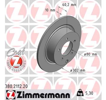 Brzdový kotouč ZIMMERMANN 380.2112.20